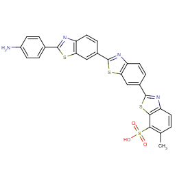 2''-(4-aminophenyl)-6-methyl-2,6':2',6''-ter-1,3-benzothiazole-7-sulfonic acid