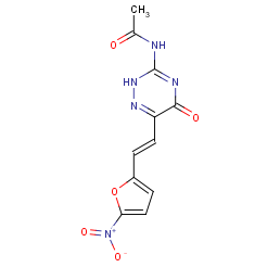 N-{6-[(E)-2-(5-nitrofuran-2-yl)ethenyl]-5-oxo-2,5-dihydro-1,2,4-triazin-3-yl}acetamide
